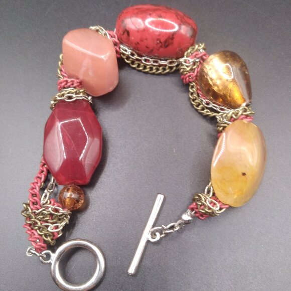 Vintage Acrylic Stones Bracelet - Picture 1 of 4